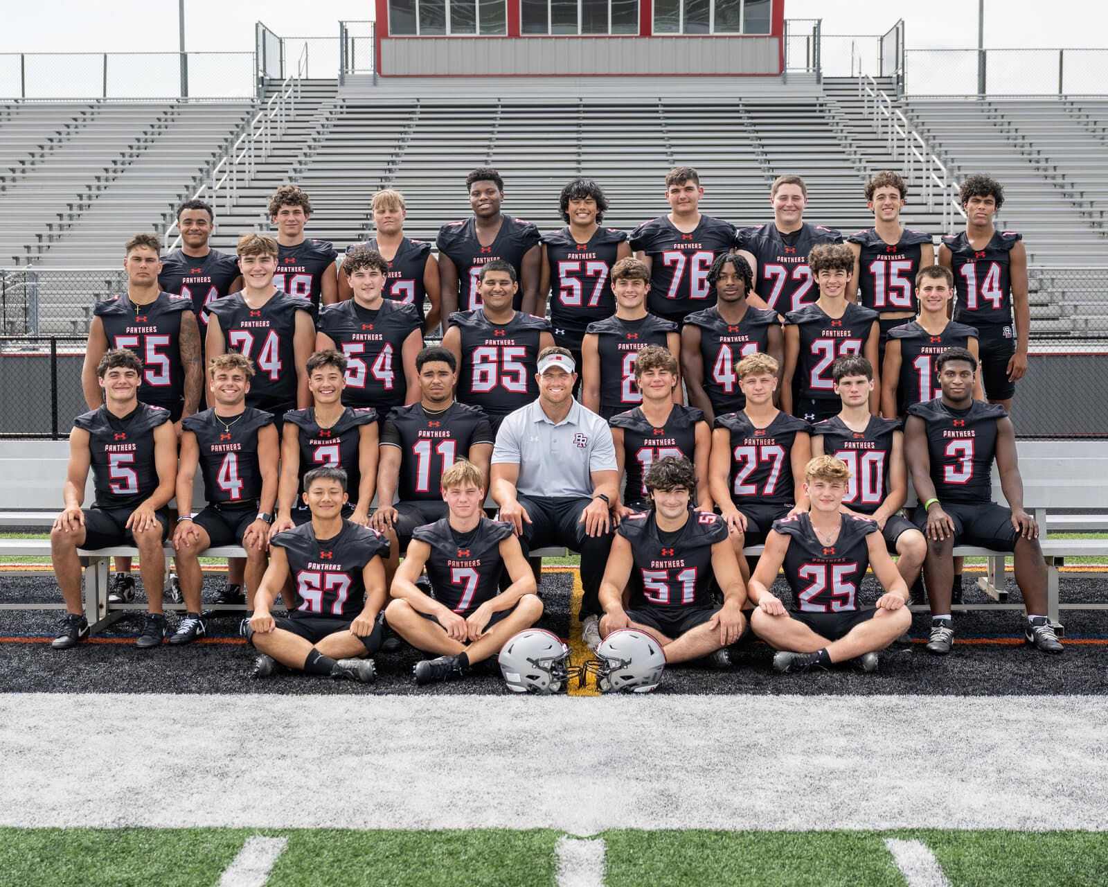 Varsity Seniors & Coach — Bridgewater-Raritan Panther Football Media Day, Zarcone Photography