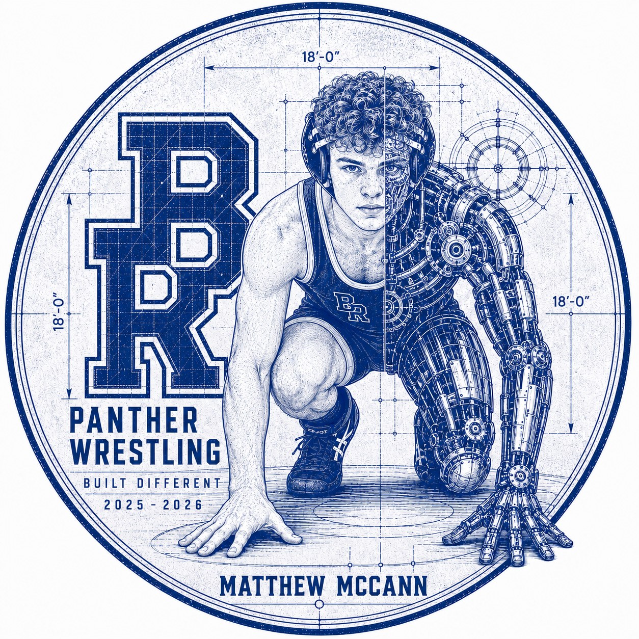 Built Different — custom concept artwork for Matthew McCann, BRHS Panther Wrestling, by Zarcone Photography