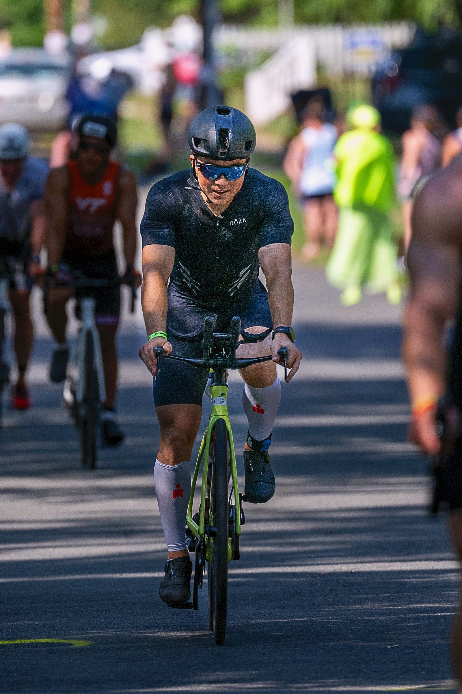 Dante on the bike leg of the Ironman