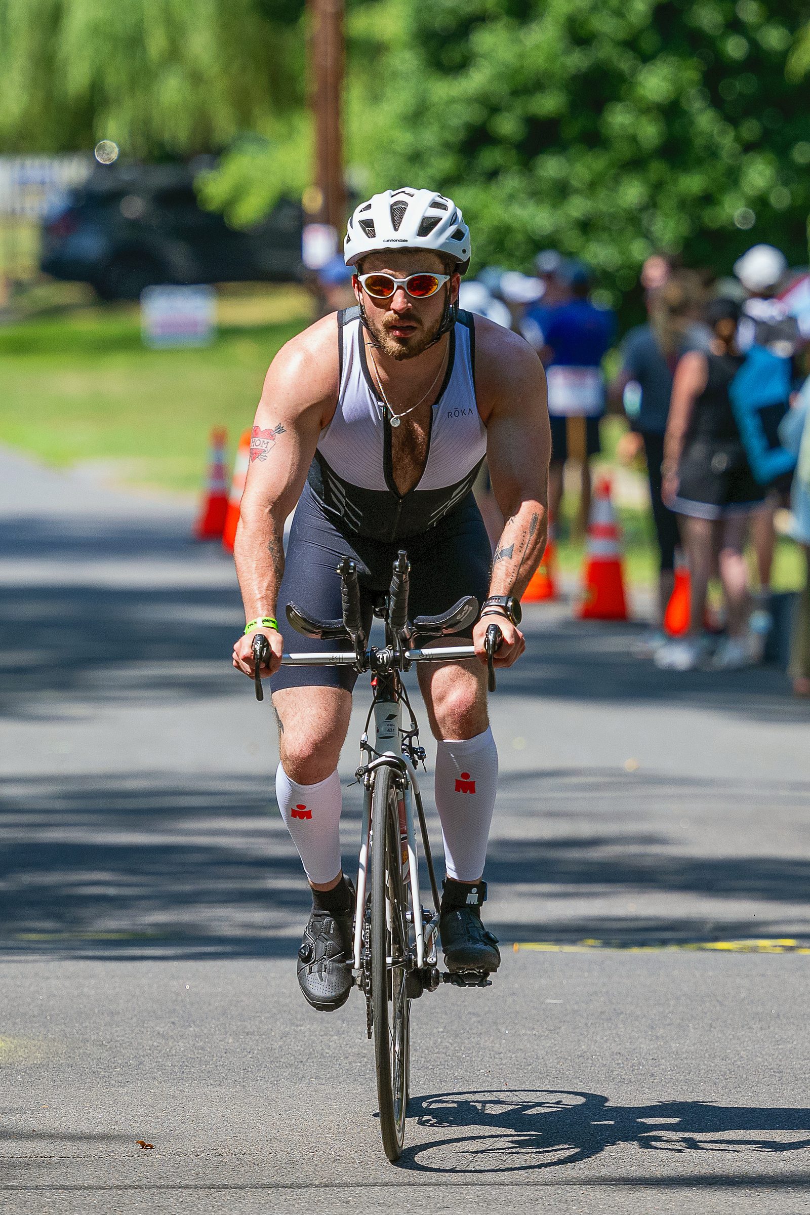 Dylan on the bike leg of the Ironman