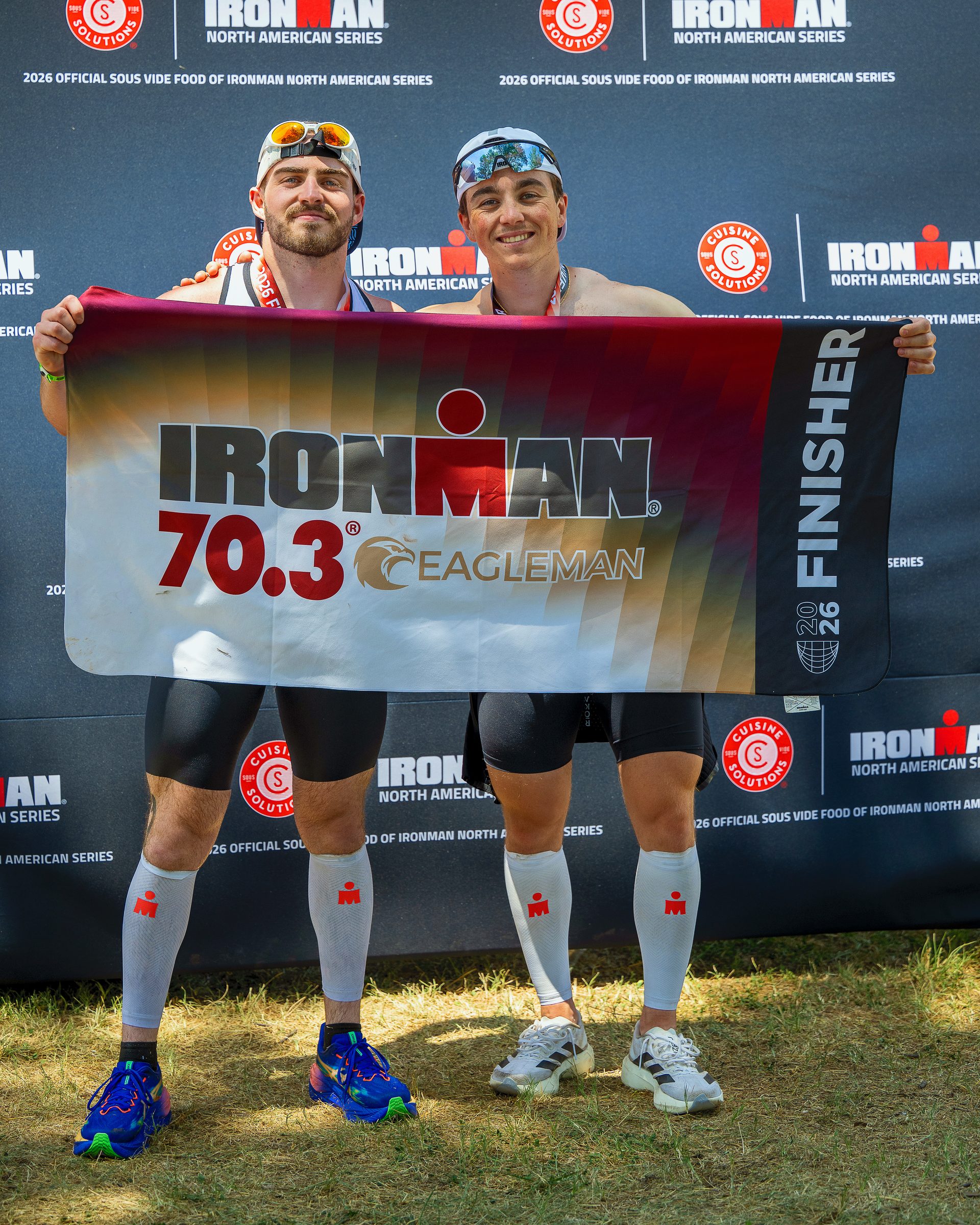 Dylan and Dante at the Ironman finish